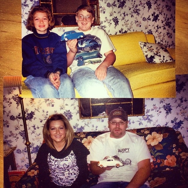 “The wife and I then and now, well couple years ago, bout 15 years difference in the pics!..”