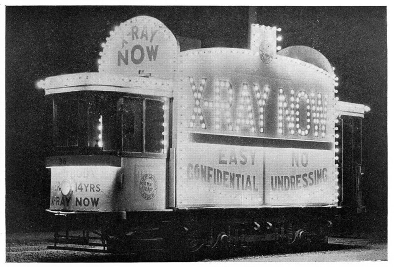 Glasgow's X-ray campaign tram advertisement