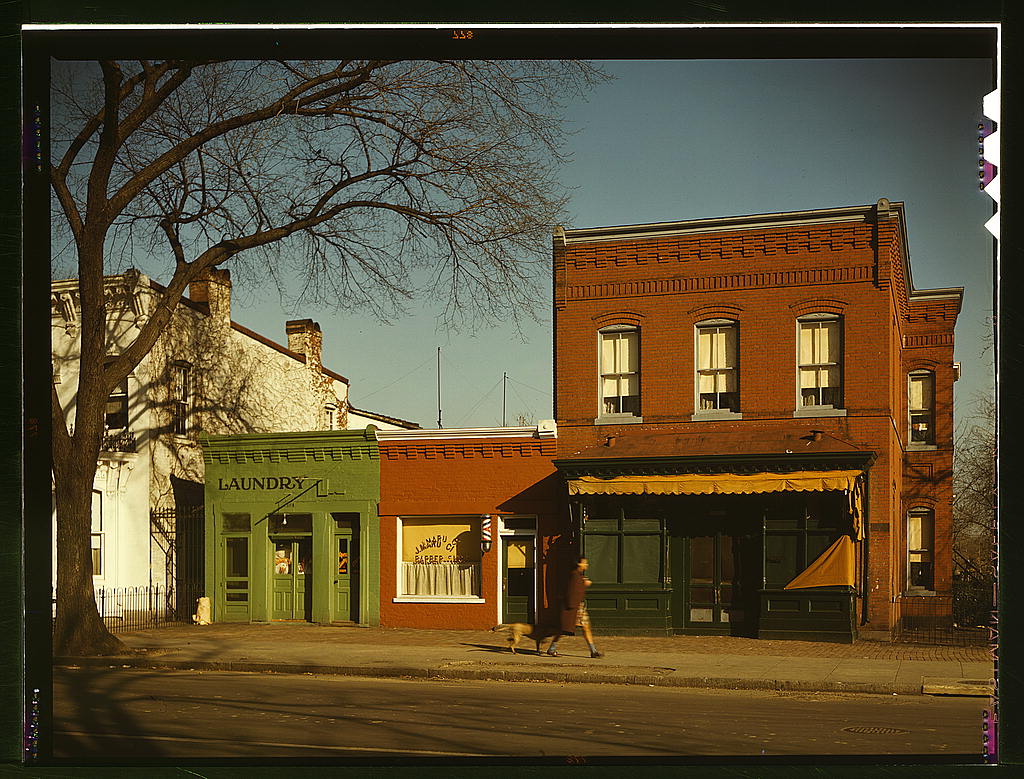Stores and laundry, D.C., 1940s