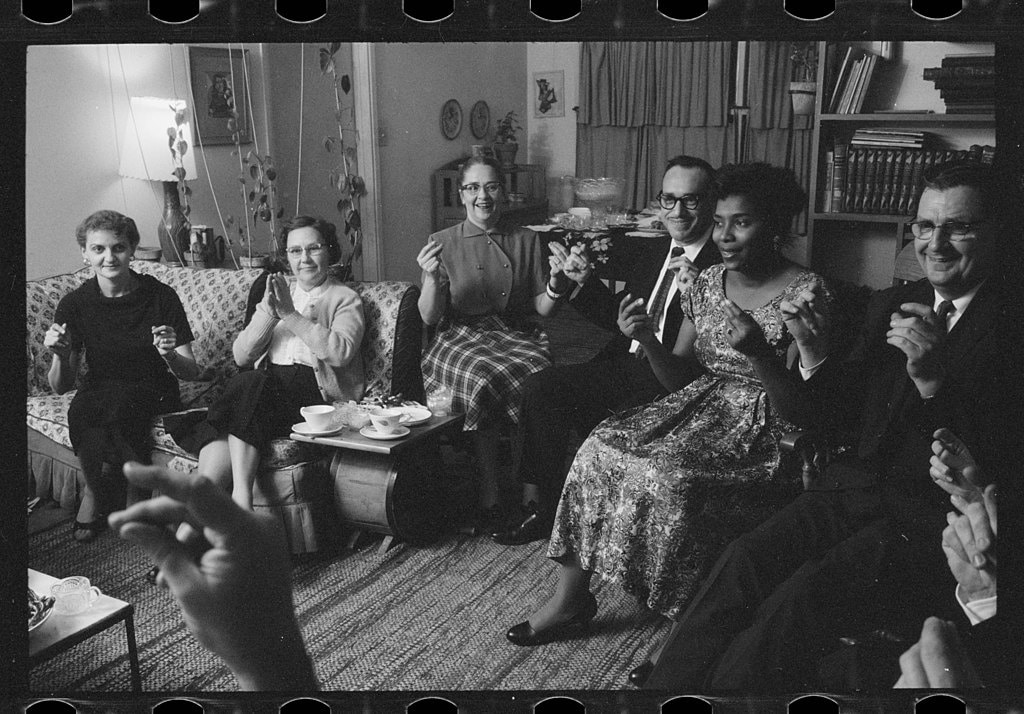 William and Daisy Myers with neighbors, Levittown