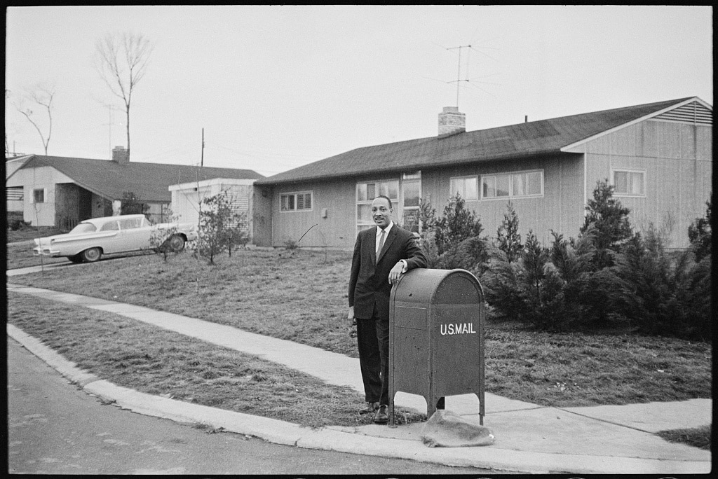 William Myers with mailbox in Levittown