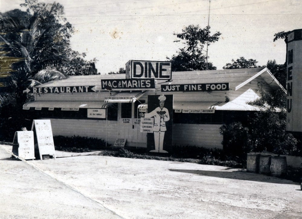 Mac & Maries Diner Key Largo, Anglers Park Shores, Lot 2, Sqr 1. Date February 1965