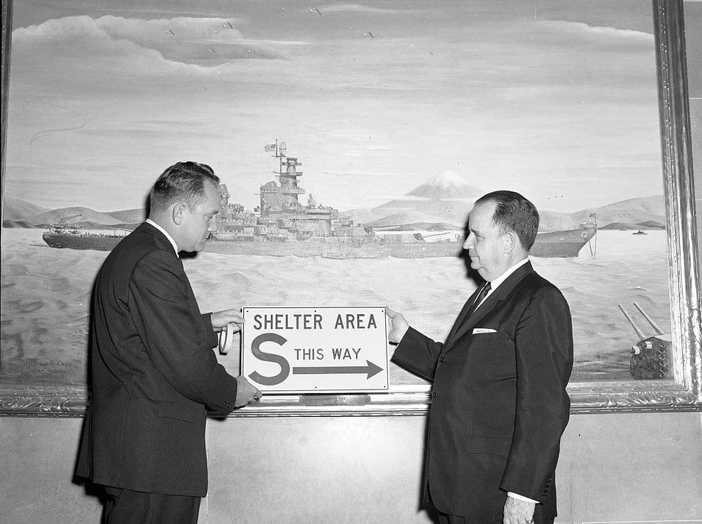 Civil Defense Shelter sign, 1961-63