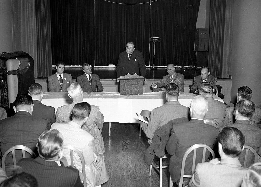 Civil defense meeting, Missouri, 1951