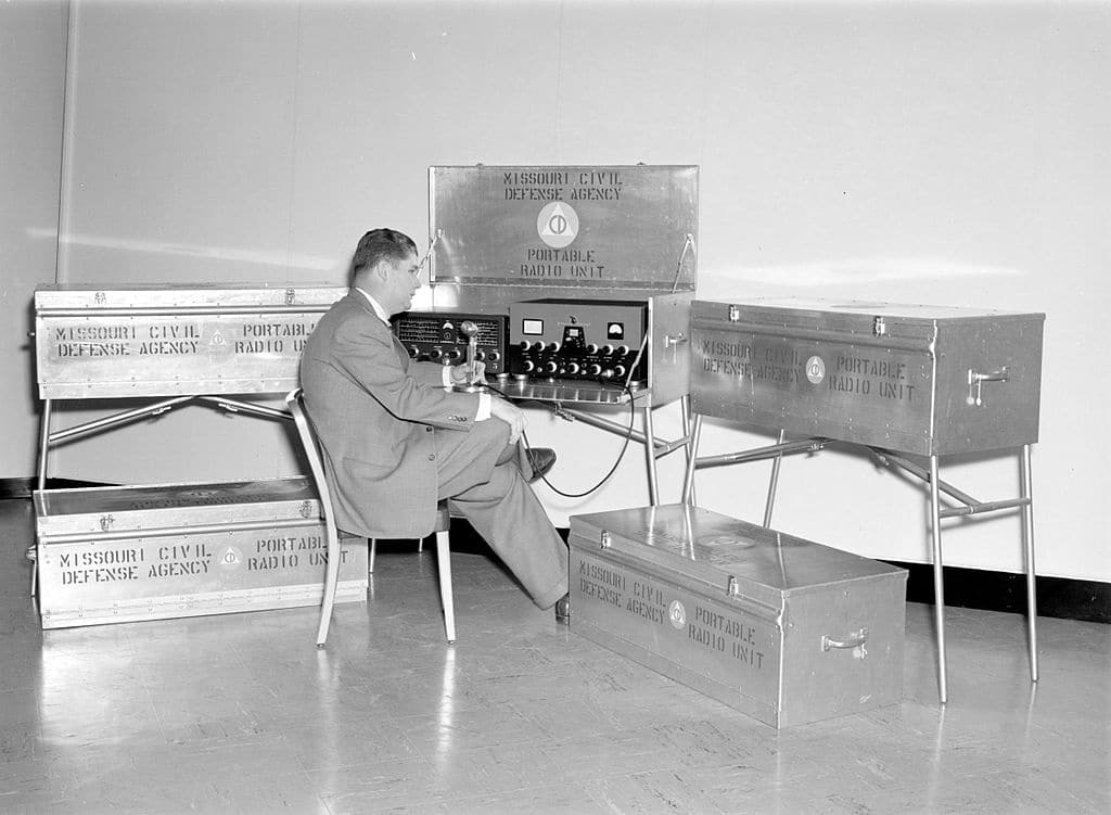 Civil defense portable radio unit, c. 1965