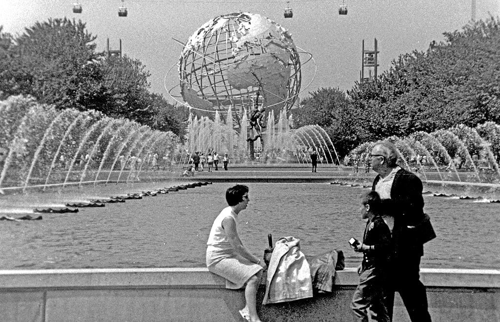 Visitors near the Unisphere