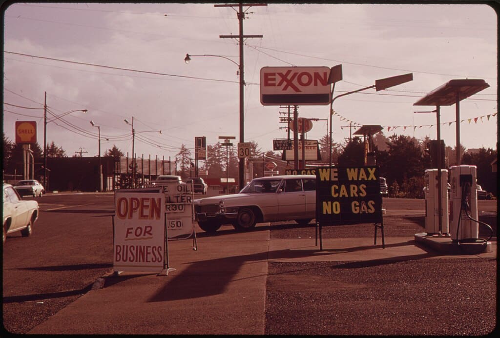 ‘No Gas’ Signs Were A Common Sight In Oregon During The Fall Of 1973. This station on the coast was open for any business other than selling gasoline. Many stations closed earlier, opened later and shut down on the weekends.