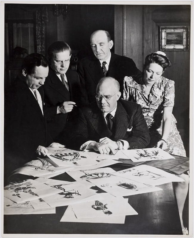 Robert Ringling reviewing circus designs