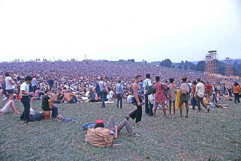 The crowd during the Woodstock festival 1969