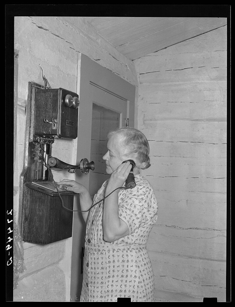 Wife of ranch owner on party line phone