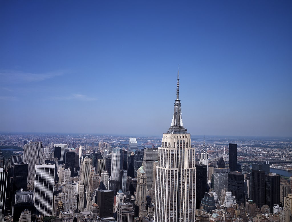 Aerial view of New York, 1980