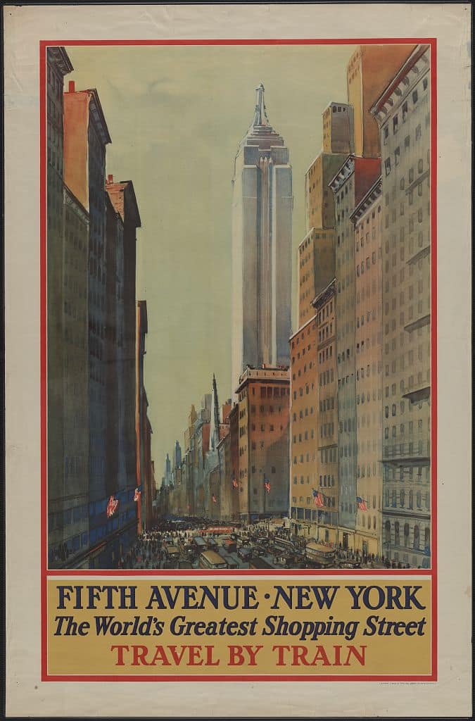 Fifth Avenue travel poster, 1932