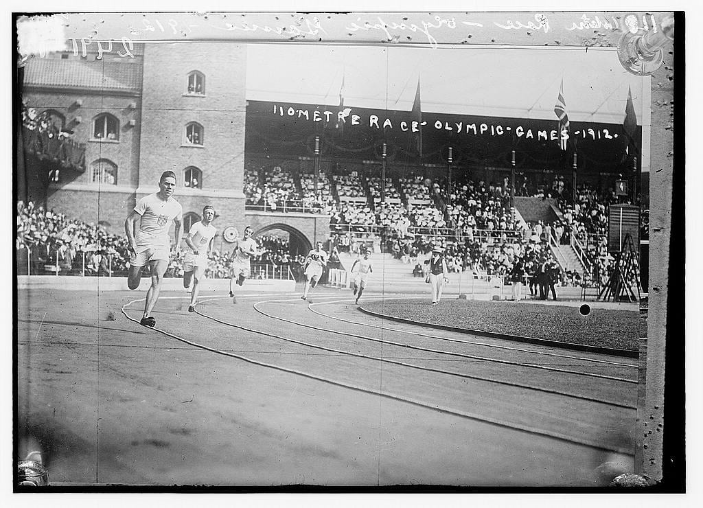 110 metre race - Olympic Games - 1912- Photo related to the 5th Olympic Games, held in Stockholm, Sweden, in 1912.