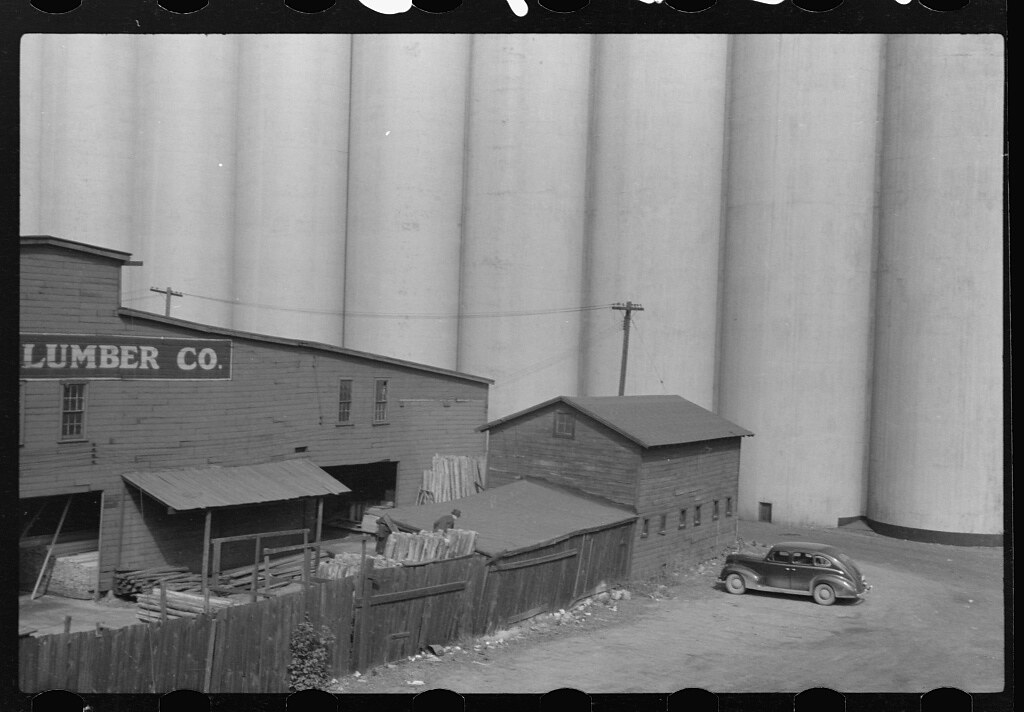 Elevators at Quaker Oats plant. Cedar Rapids, Iowa (1941 July)