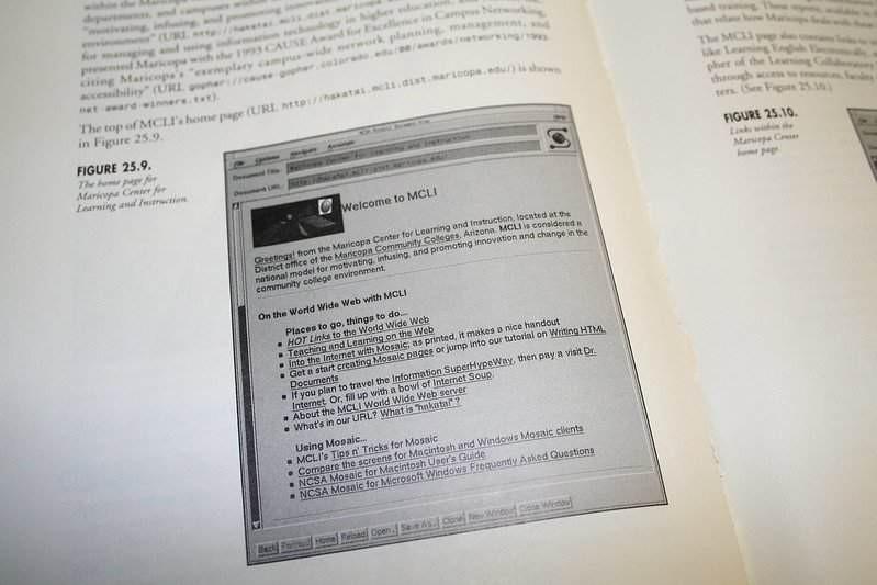 Early web site in a book