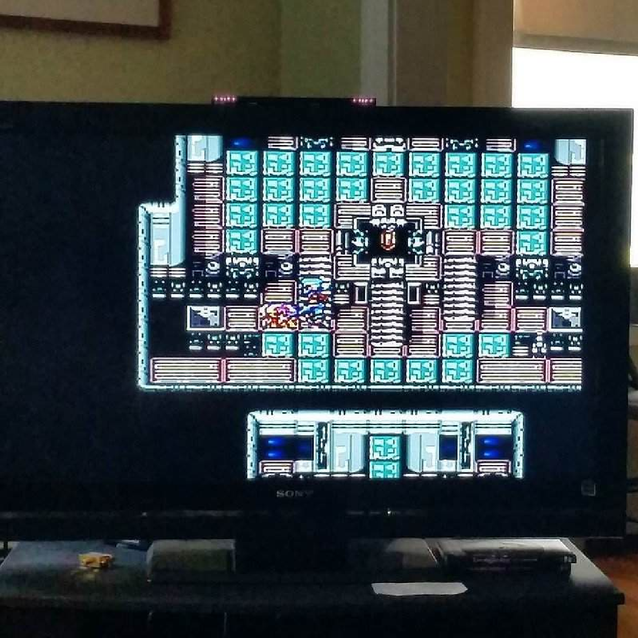 CRT TV with retro video game