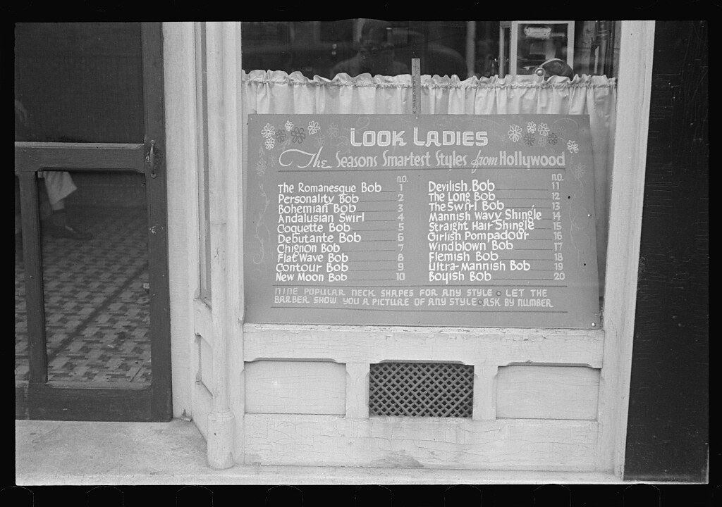 Barbershop sign, Lancaster, Ohio (1938 Aug.)