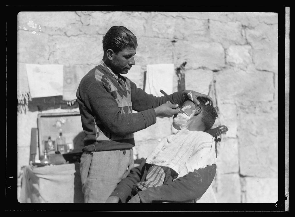 Street barber (Taken circa 1934)