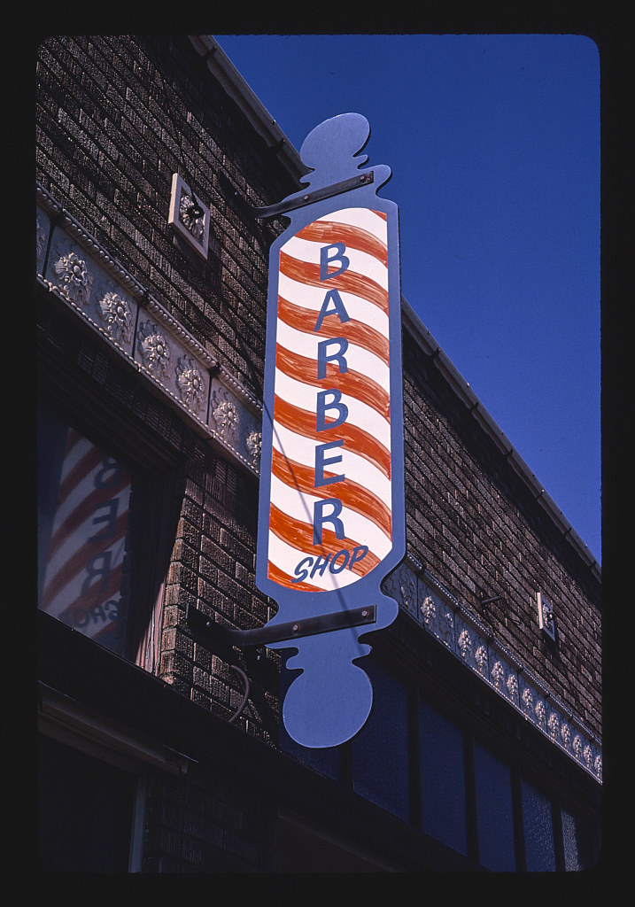 Barber sign, Commercial Avenue, Anacortes, Washington (1987)