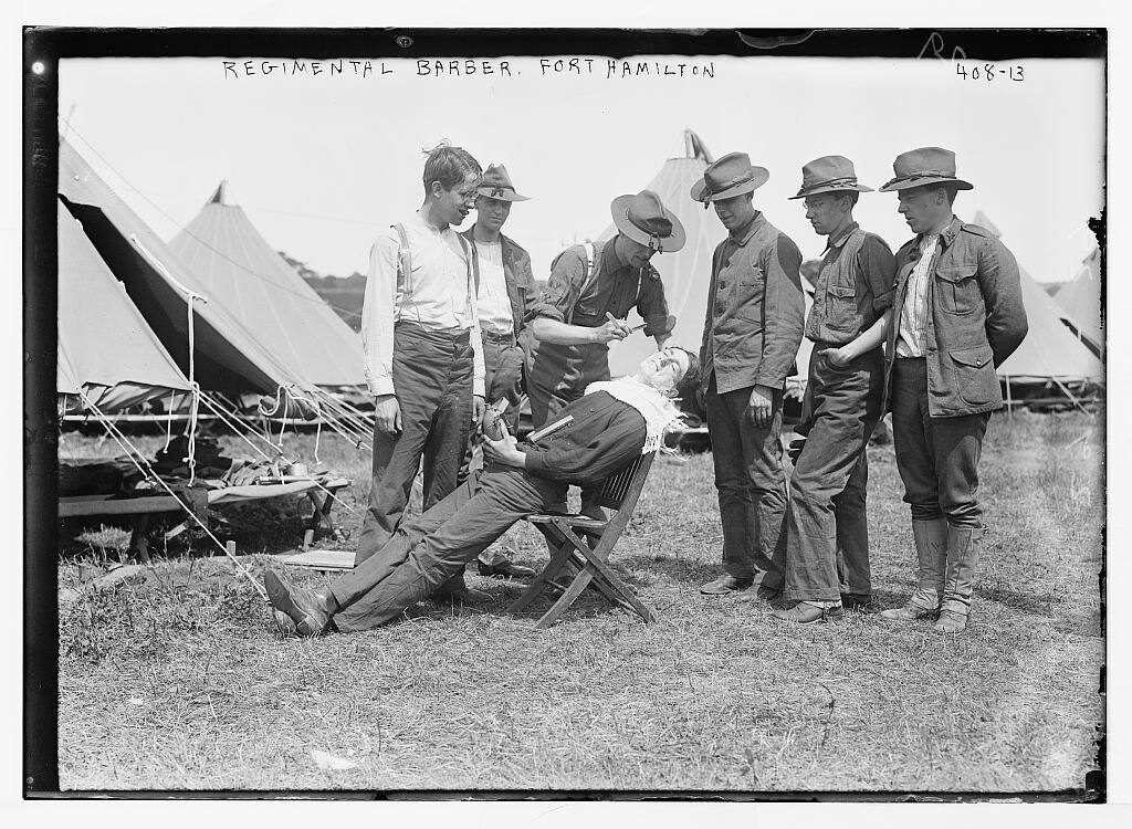 Regimental barber, Fort Hamilton (June, 1908)