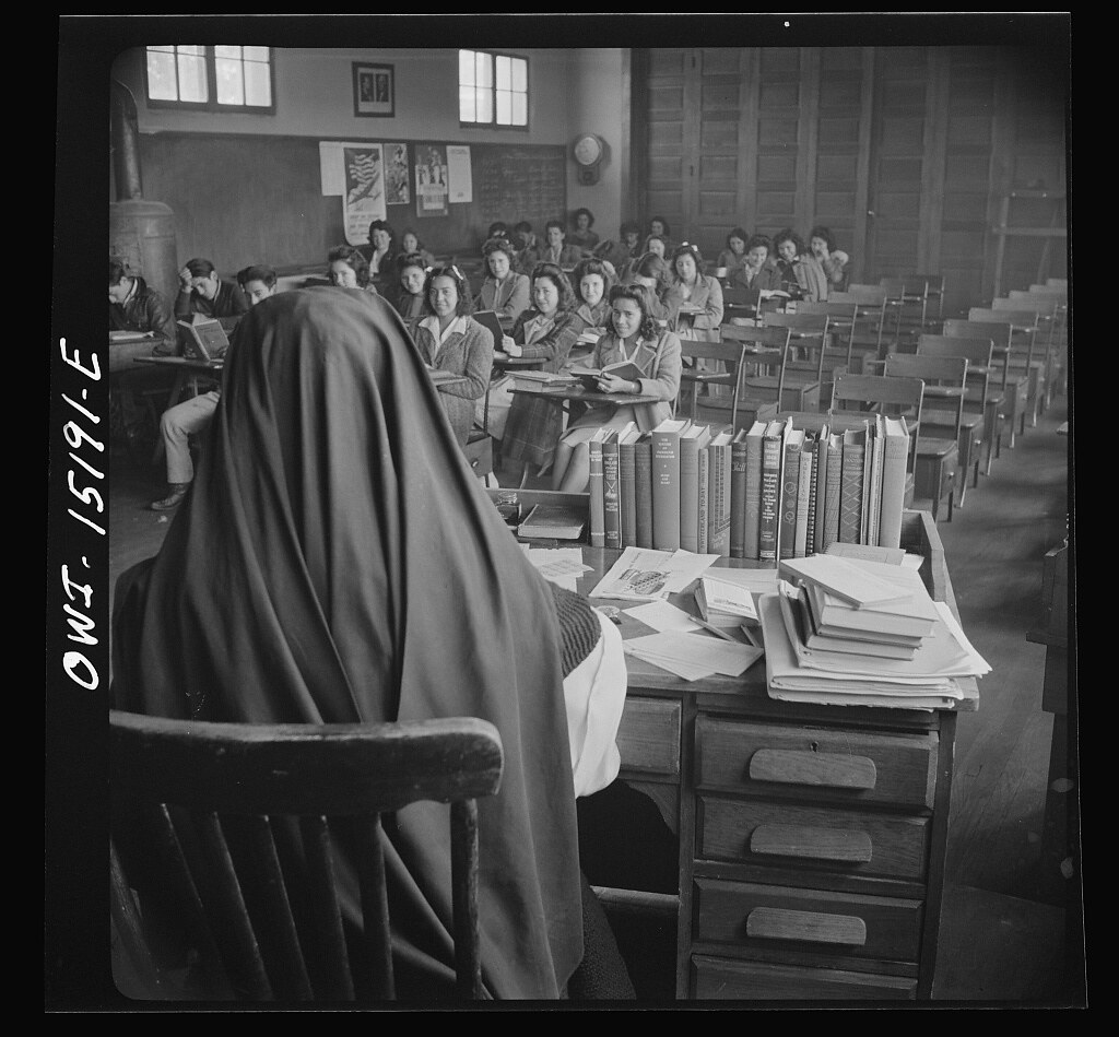 Penasco, New Mexico. High school supported by the state but administered by the Catholic church (1943 Jan.)