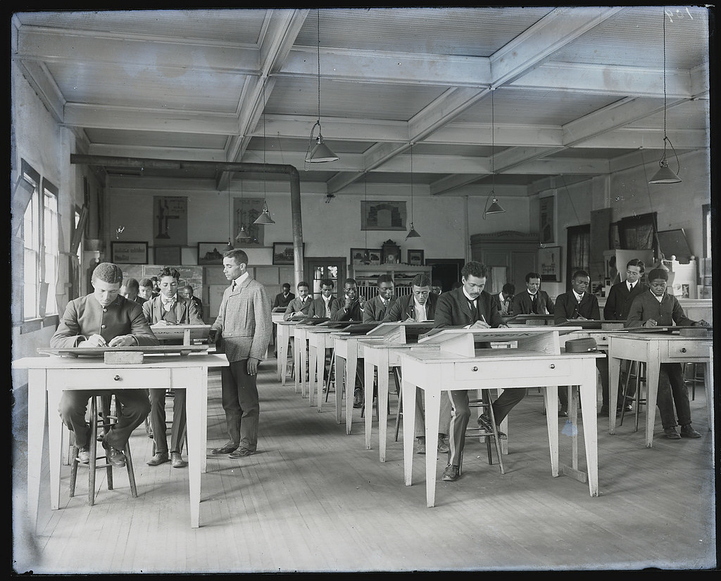 Mechanical drawing class at Tuskegee Institute, ca. 1902