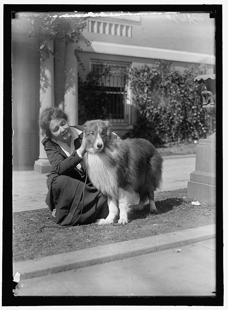 Anne Henrietta Martin, National Women Party chairman, with Senator Collie (1918)