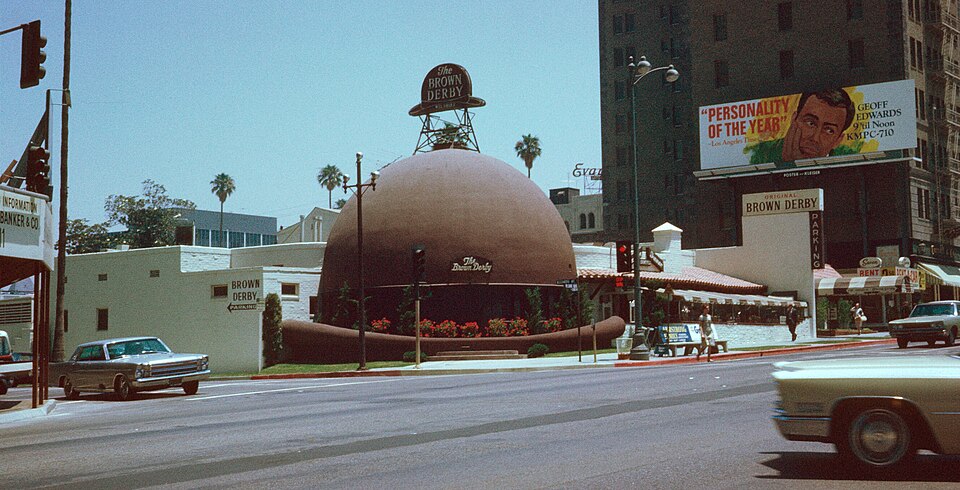 The Original Brown Derby Restaurant, Los Angeles, late 1960s