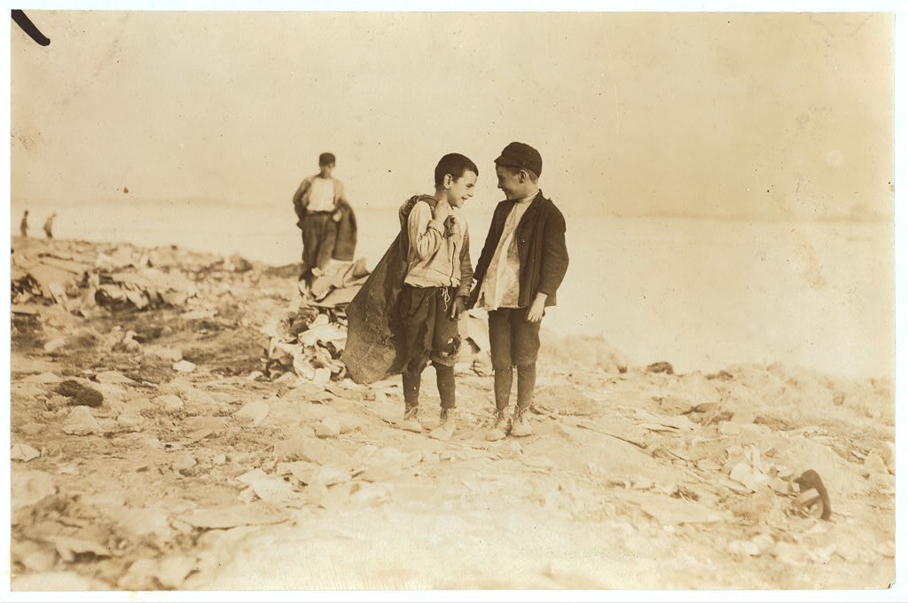 Boys picking garbage on the Dumps, Boston