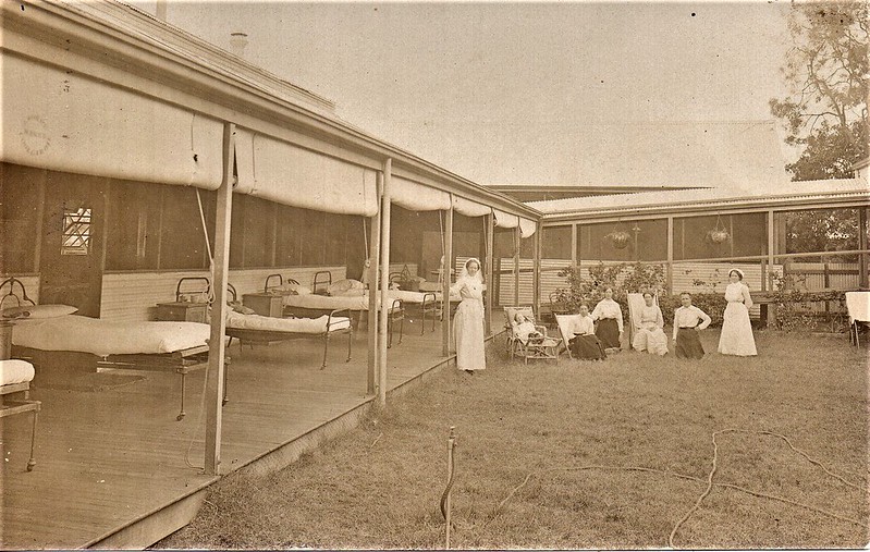 Coolgardie Hospital, W.A. - circa 1900. With its nurses and staff
