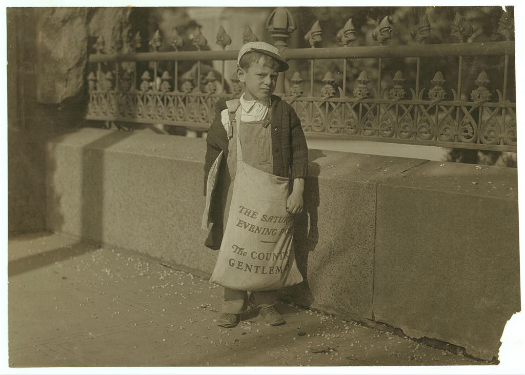 Young newsie at California State Capitol