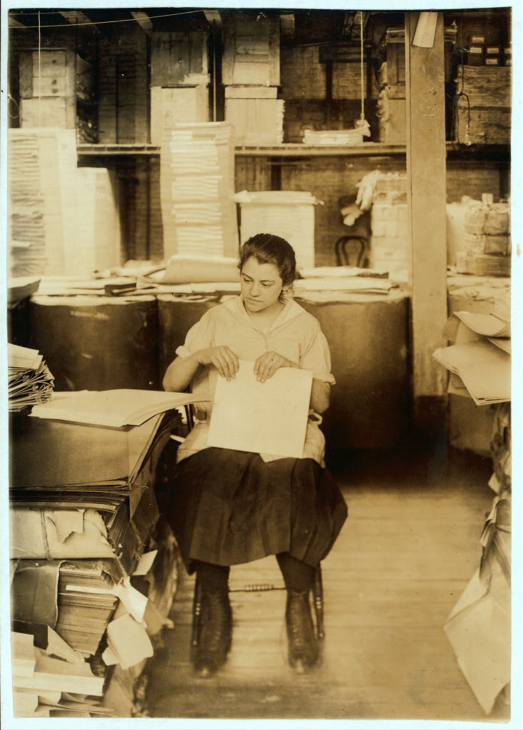 Filing-folders work, Boston, 1917