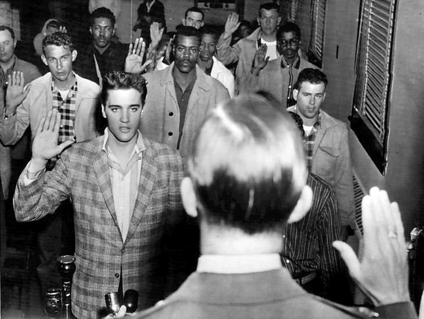 Elvis sworn into army 1958