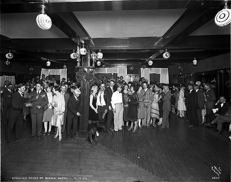 Dance at Scenic Hotel, July 17, 1926. Opening dance at Scenic Hotel.
