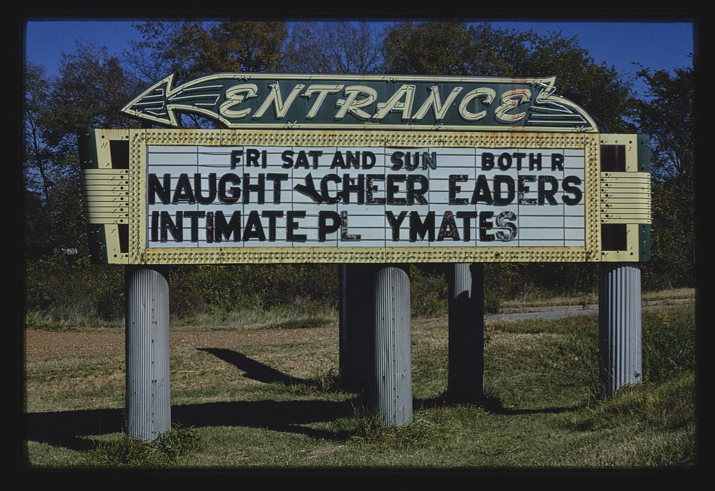 Paducah Drive-In Theater sign, Route 45C, Paducah, Kentucky (1979)
