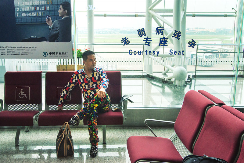 Man wearing loungewear, China, 2014