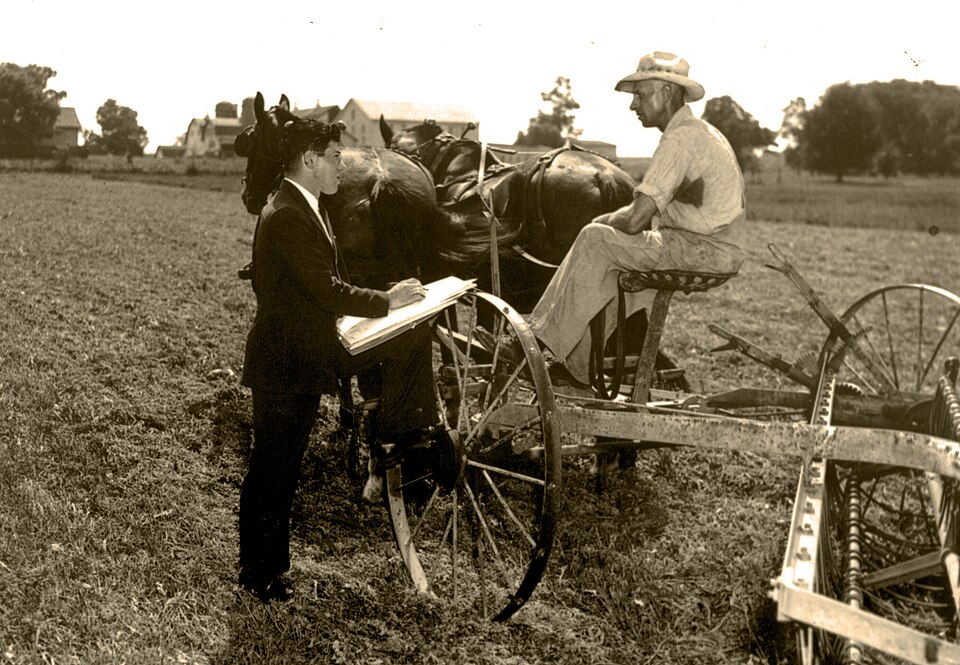 Census taker on a farm 1940