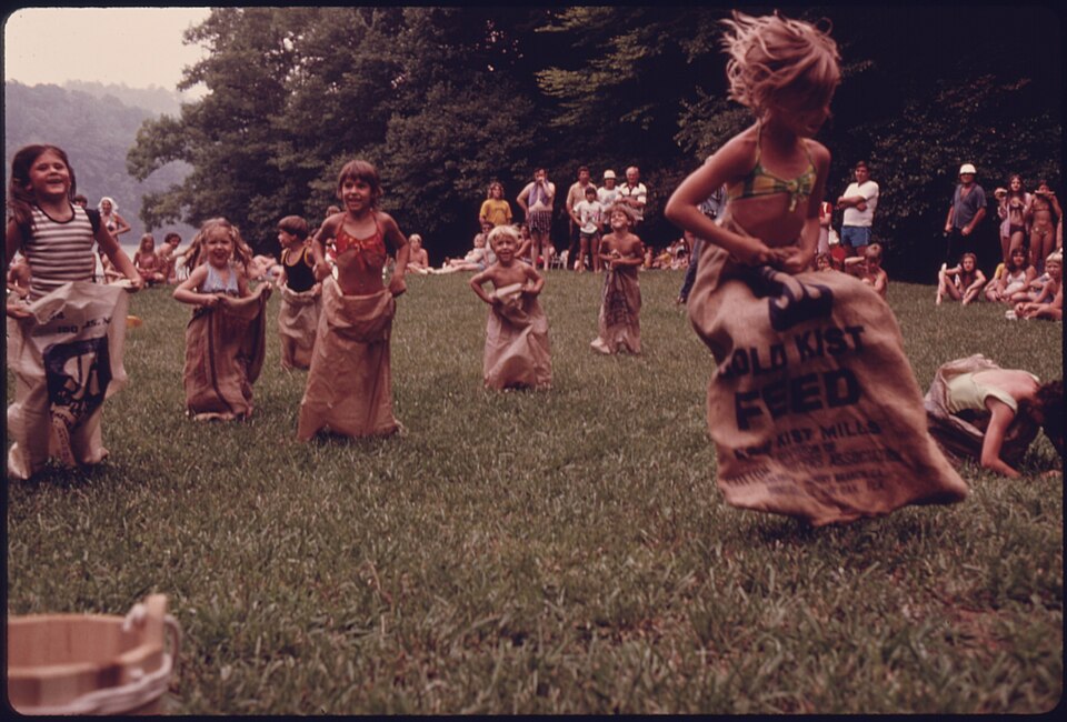 Sack race at Unicoi State Park 1975