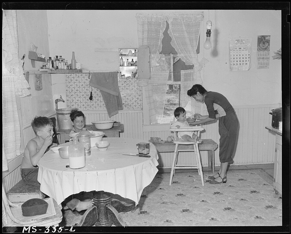 Kitchen in the home of Sam Lontine, miner. Puritan Camp, Erie, Colorado.