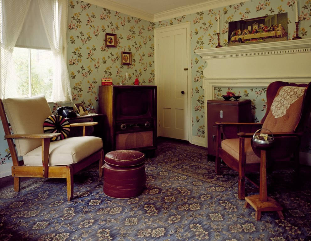1950s living room interior at Strawbery Banke Museum, Portsmouth, New Hampshire