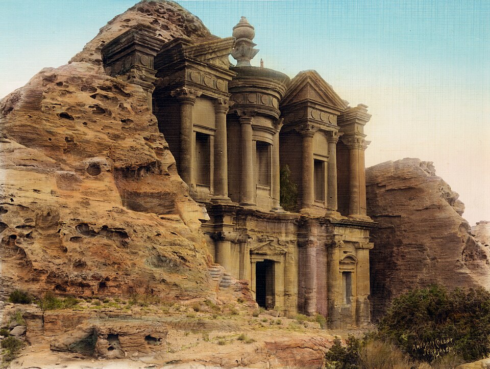 Ed Deir (The Monastery), Petra, hand-colored