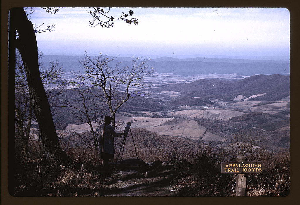 Woman painting Shenandoah Valley, Skyline Drive, Virginia