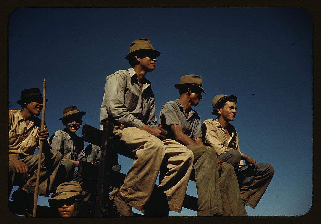 Sugar cane workers resting at the noon hour, Rio Piedras, Puerto Rico (1941 Dec.)