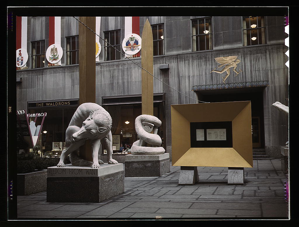 1943 UN exhibit Rockefeller Plaza New York