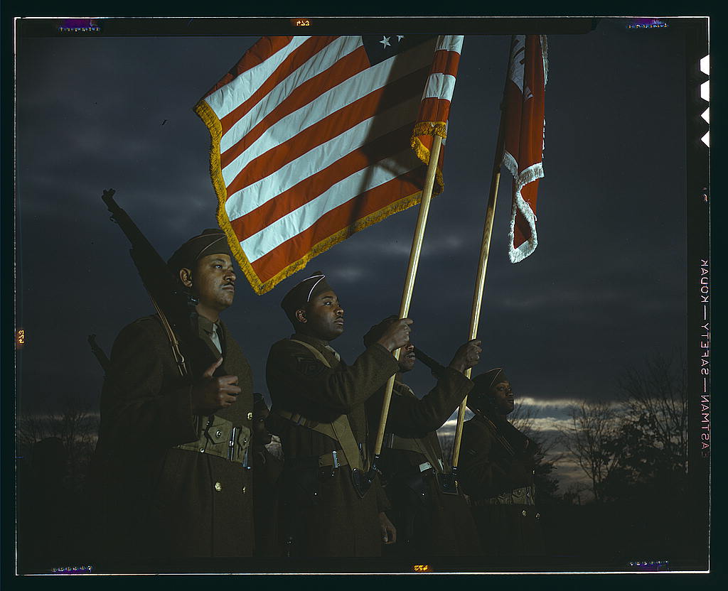 Black engineers color guard Fort Belvoir WWII