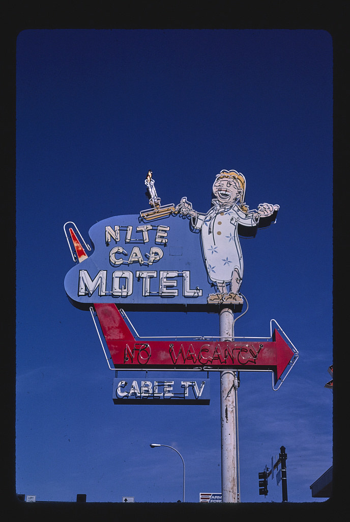 Nite Cap Motel sign, Route 2, Williston, North Dakota