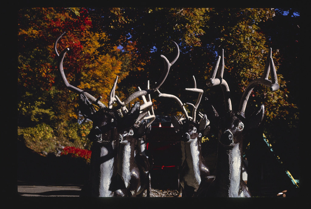 Santa's Workshop, reindeer detail, Whiteface Mountain, North Pole, New York