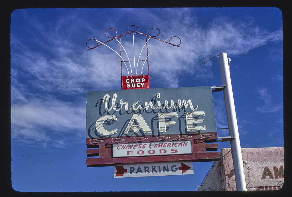 Uranium Cafe Chinese sign, Route 66, Grants, New Mexico