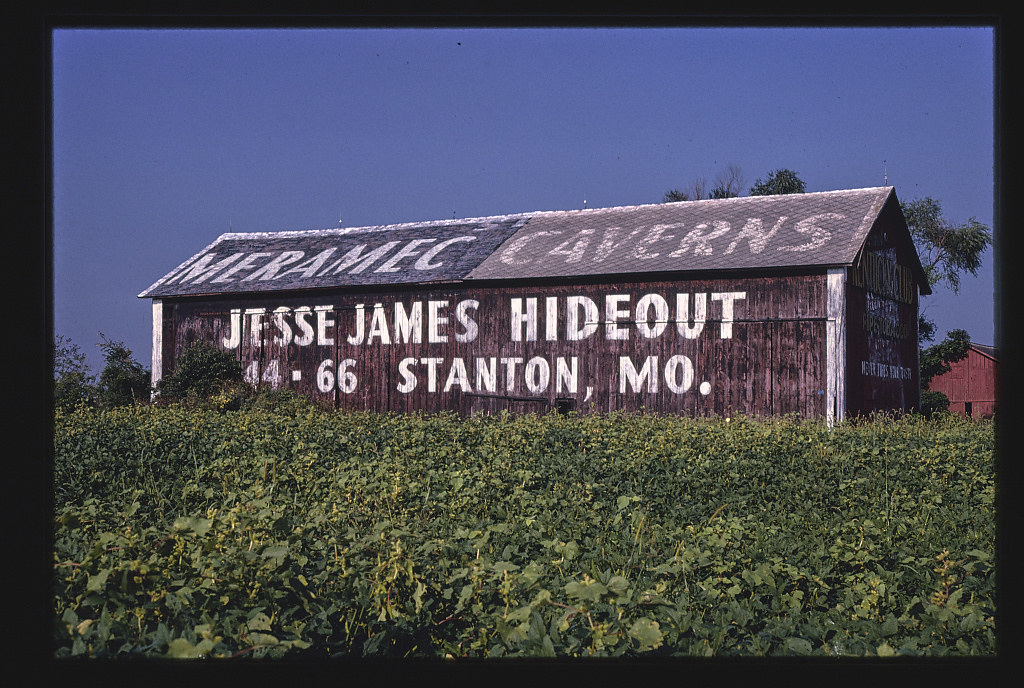 Barn billboard, for Jesse James Hideout in Missouri, Clyde, Ohio