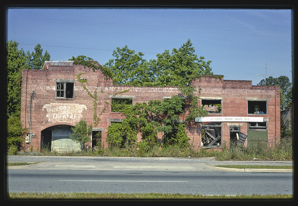 Woodbine Theater (decayed wreck), Route 17, Woodbine, Georgia (1979)